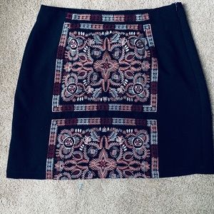 Embroidered black skirt